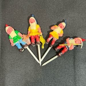 Vintage Elf Pixie Gnome Dwarf Cupcake Cake Topper House‎ Plants 4